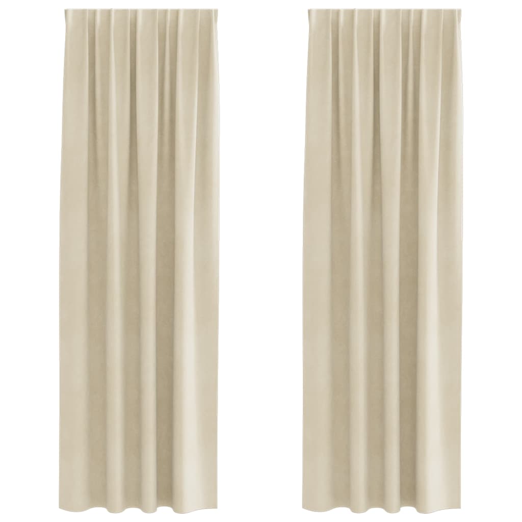 Verduisterende gordijnen 2 st Crème 140 x 245 cm Fluweel