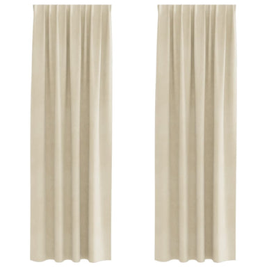 Verduisterende gordijnen 2 st Crème 140 x 245 cm Fluweel