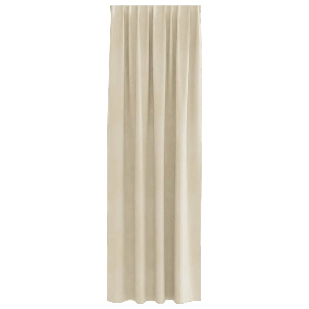Verduisterende gordijnen 2 st Crème 140 x 245 cm Fluweel