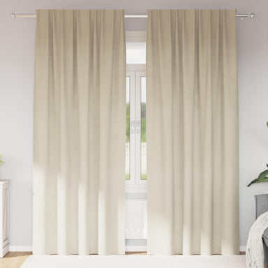 Verduisterende gordijnen 2 st Crème 140 x 260 cm Fluweel