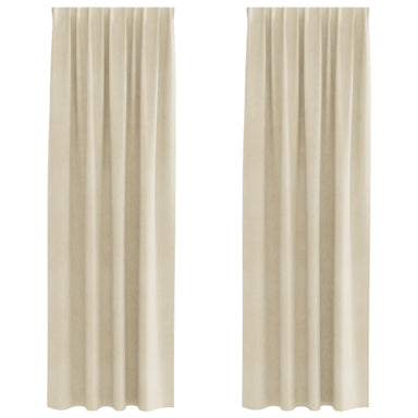 Verduisterende gordijnen 2 st Crème 140 x 260 cm Fluweel