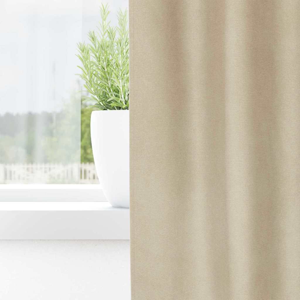 Verduisterende gordijnen 2 st Crème 140 x 140 cm Fluweel