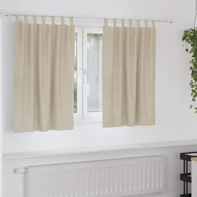 Verduisterende gordijnen 2 st Crème 140 x 140 cm Fluweel