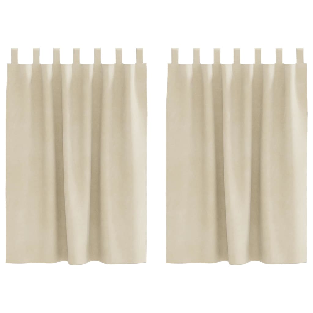 Verduisterende gordijnen 2 st Crème 140 x 140 cm Fluweel