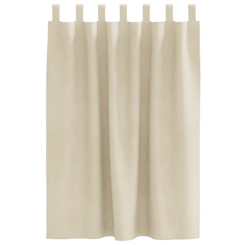Verduisterende gordijnen 2 st Crème 140 x 140 cm Fluweel