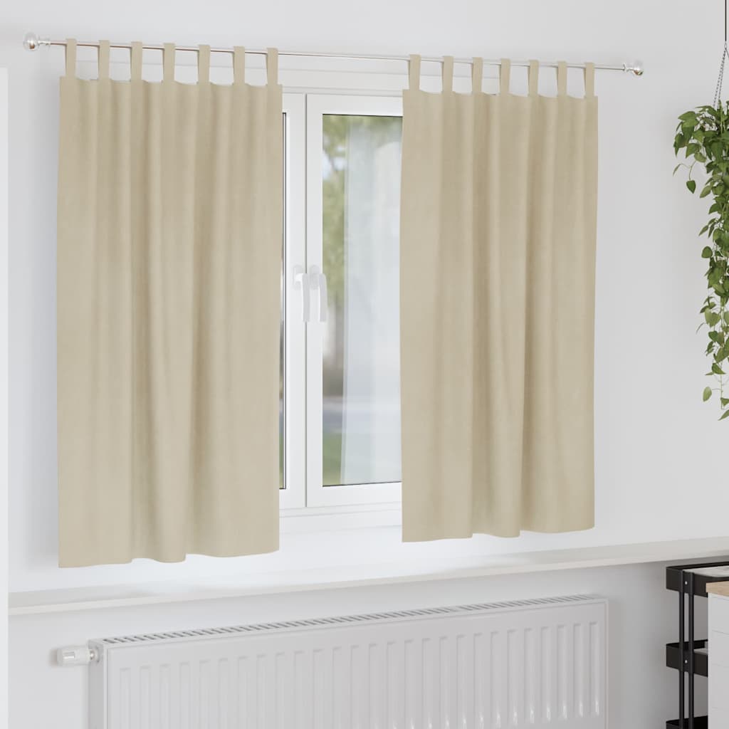 Verduisterende gordijnen 2 st Crème 140 x 175 cm Fluweel