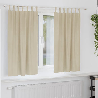 Verduisterende gordijnen 2 st Crème 140 x 175 cm Fluweel