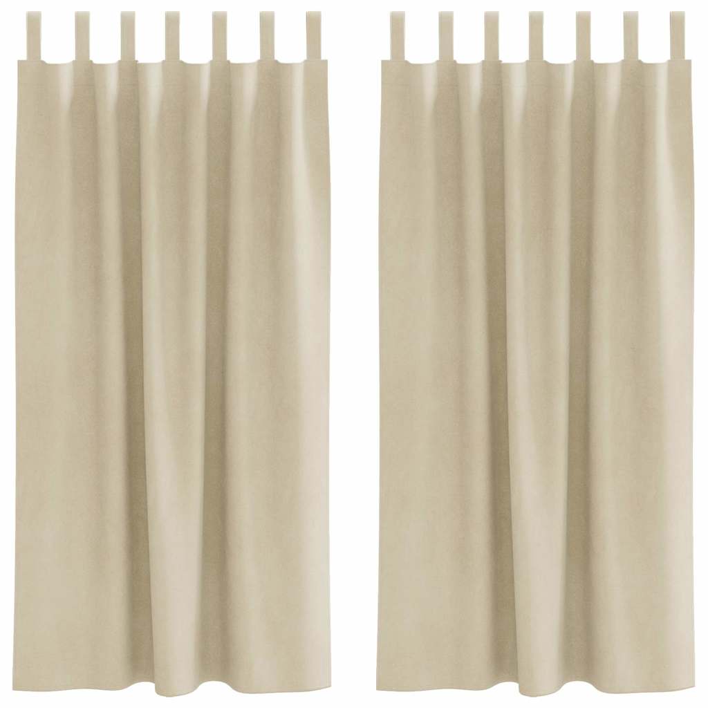 Verduisterende gordijnen 2 st Crème 140 x 175 cm Fluweel