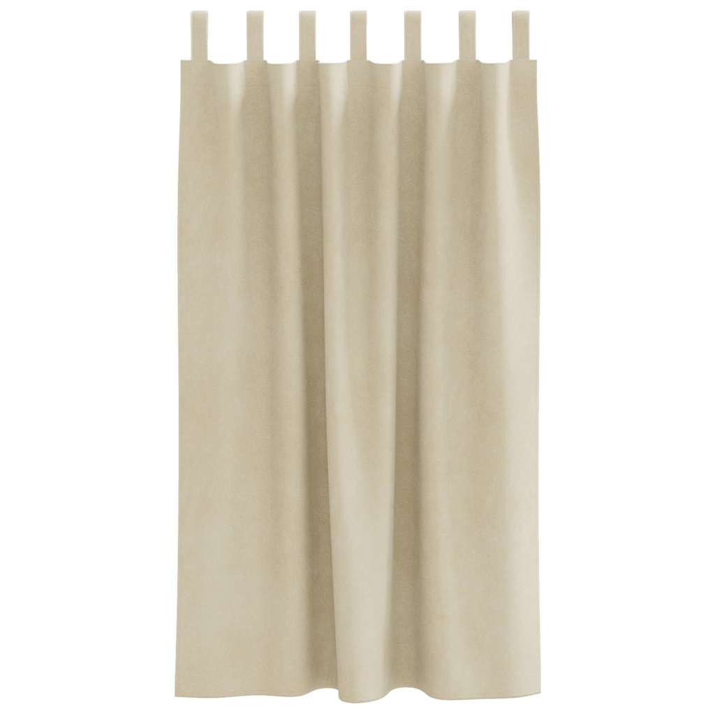 Verduisterende gordijnen 2 st Crème 140 x 175 cm Fluweel