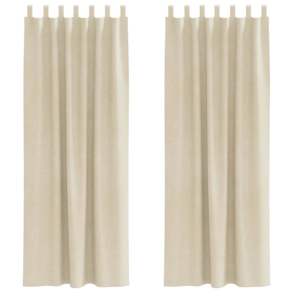 Verduisterende gordijnen 2 st Crème 140 x 260 cm Fluweel