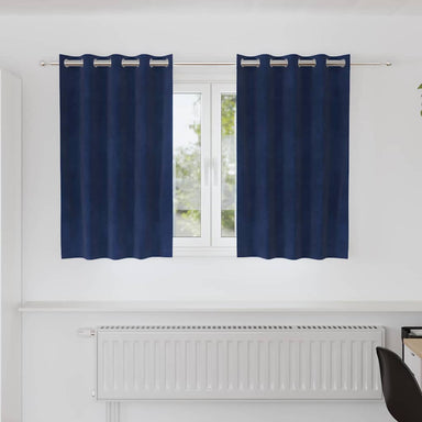 Verduisterende gordijnen 2 st Donkerblauw 140 x 140 cm Fluweel