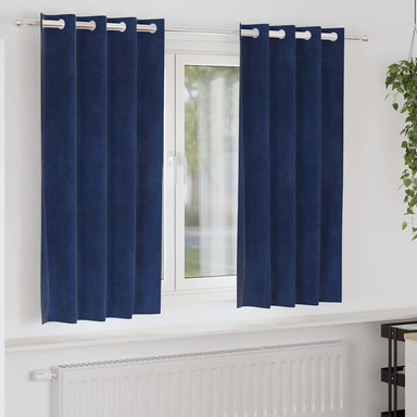 Verduisterende gordijnen 2 st Donkerblauw 140 x 175 cm Fluweel
