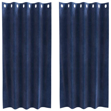 Verduisterende gordijnen 2 st Donkerblauw 140 x 175 cm Fluweel