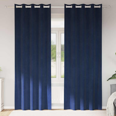 Verduisterende gordijnen 2 st Donkerblauw 140 x 245 cm Fluweel
