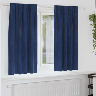 Verduisterende gordijnen 2 st Donkerblauw 140 x 175 cm Fluweel