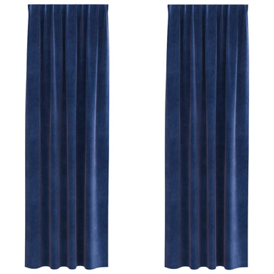 Verduisterende gordijnen 2 st Donkerblauw 140 x 225 cm Fluweel
