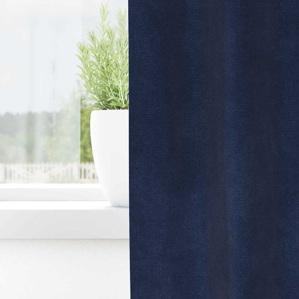 Verduisterende gordijnen 2 st Donkerblauw 140 x 245 cm Fluweel