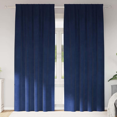 Verduisterende gordijnen 2 st Donkerblauw 140 x 245 cm Fluweel