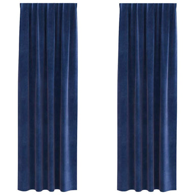 Verduisterende gordijnen 2 st Donkerblauw 140 x 245 cm Fluweel