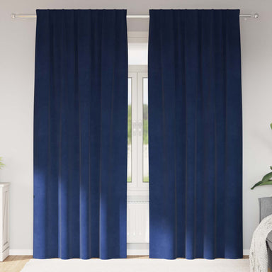 Verduisterende gordijnen 2 st Donkerblauw 140 x 260 cm Fluweel