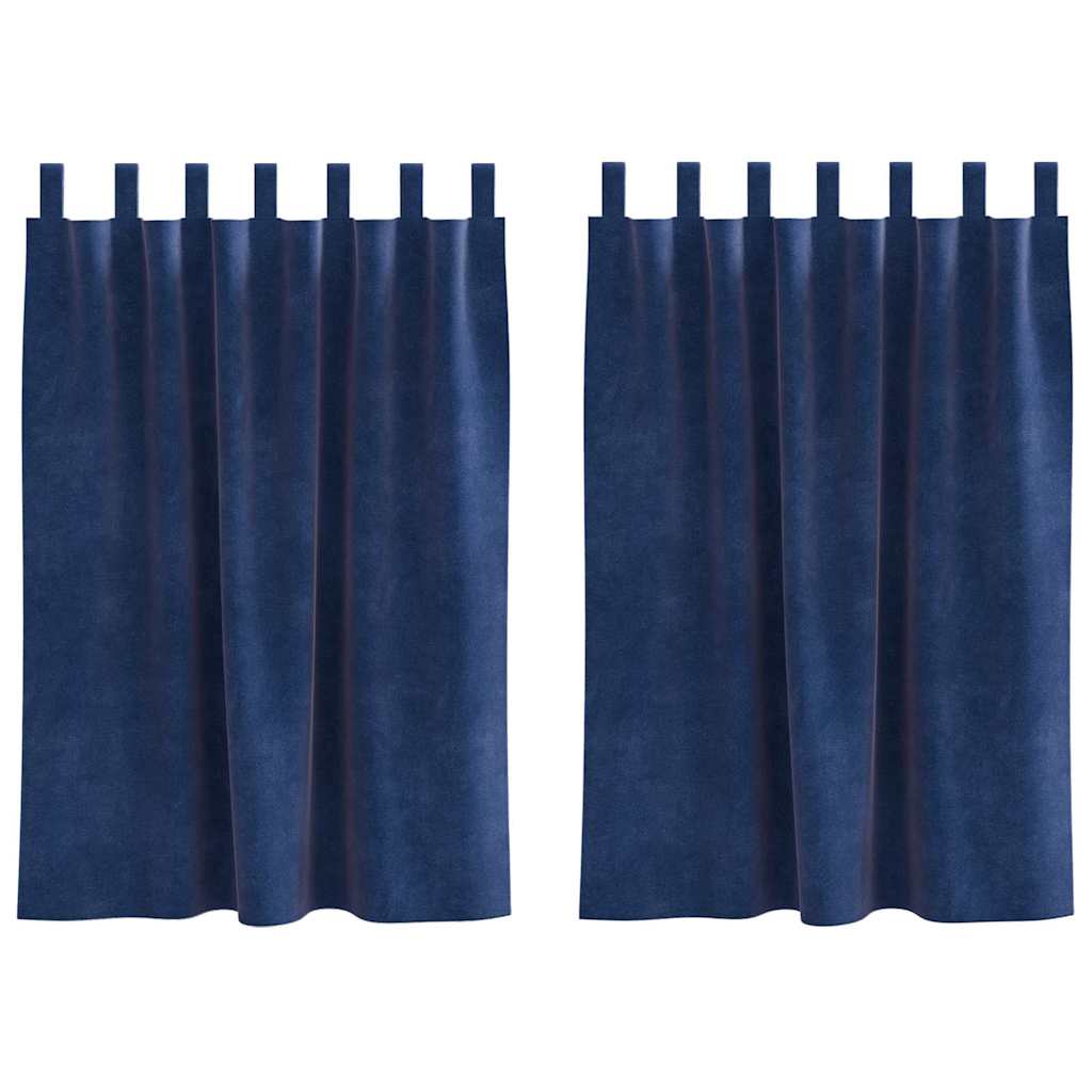 Verduisterende gordijnen 2 st Donkerblauw 140 x 140 cm Fluweel
