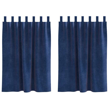 Verduisterende gordijnen 2 st Donkerblauw 140 x 140 cm Fluweel