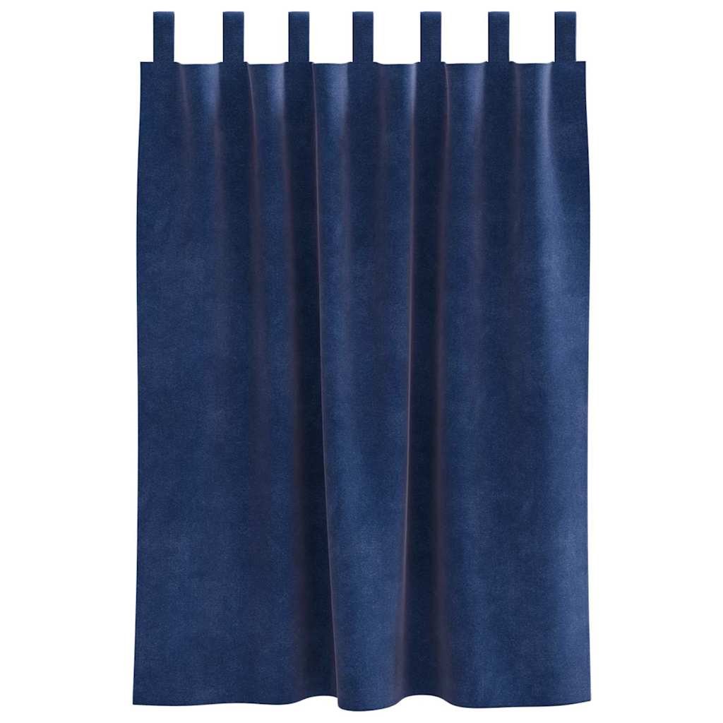 Verduisterende gordijnen 2 st Donkerblauw 140 x 140 cm Fluweel