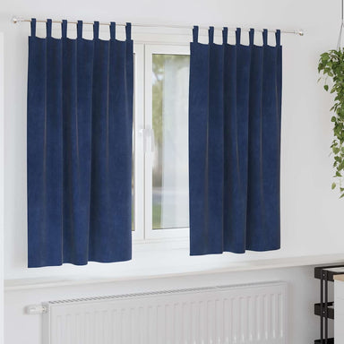 Verduisterende gordijnen 2 st Donkerblauw 140 x 175 cm Fluweel
