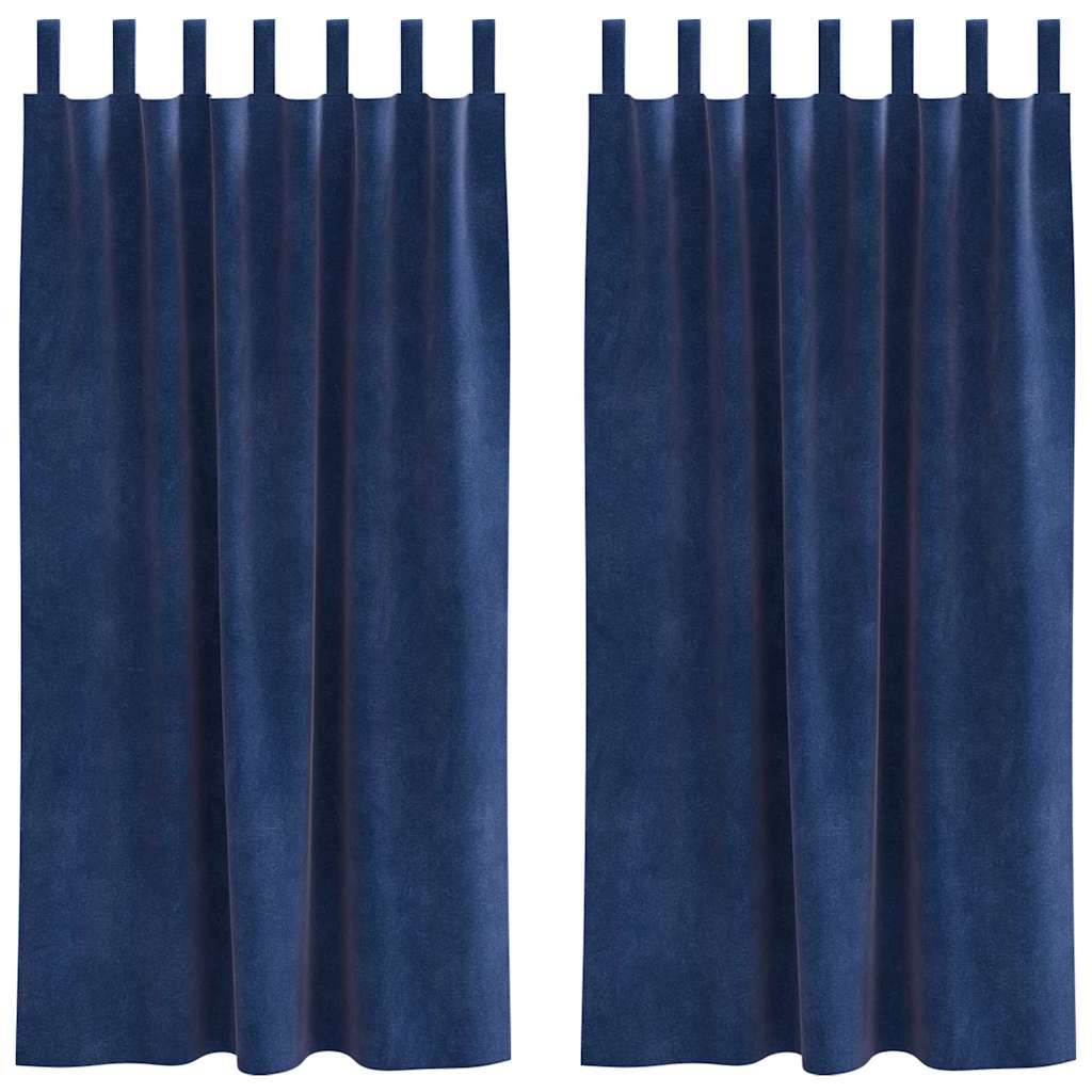 Verduisterende gordijnen 2 st Donkerblauw 140 x 175 cm Fluweel