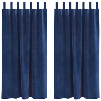 Verduisterende gordijnen 2 st Donkerblauw 140 x 175 cm Fluweel