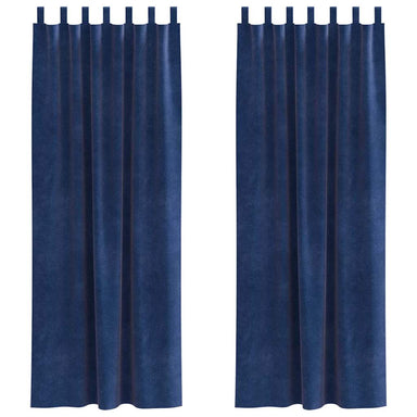 Verduisterende gordijnen 2 st Donkerblauw 140 x 225 cm Fluweel