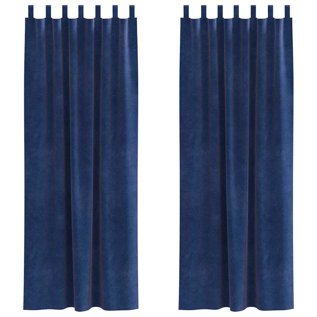 Verduisterende gordijnen 2 st Donkerblauw 140 x 245 cm Fluweel