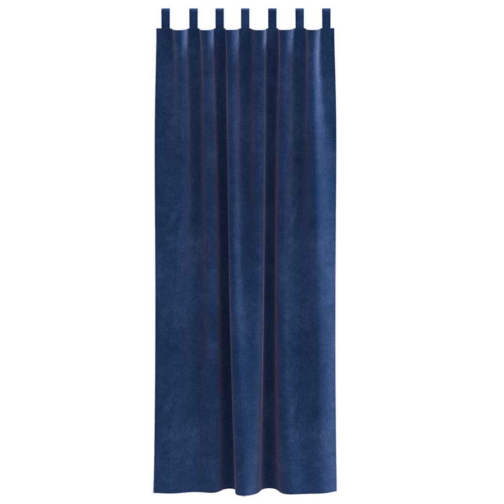 Verduisterende gordijnen 2 st Donkerblauw 140 x 245 cm Fluweel