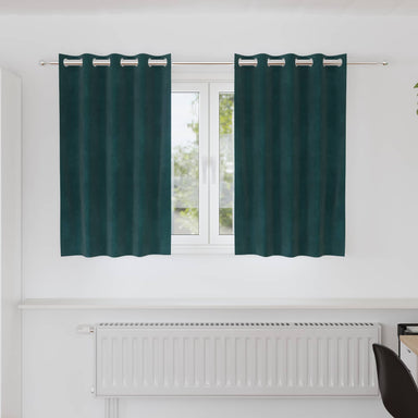 Verduisterende gordijnen 2 st Donkergroen 140 x 140 cm Fluweel