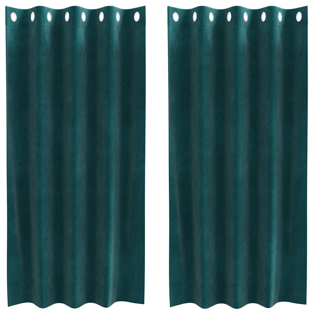 Verduisterende gordijnen 2 st Donkergroen 140 x 175 cm Fluweel