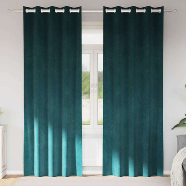 Verduisterende gordijnen 2 st Donkergroen 140 x 225 cm Fluweel