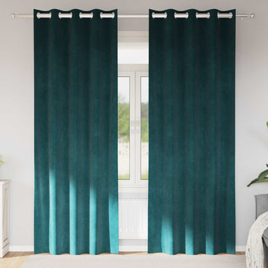 Verduisterende gordijnen 2 st Donkergroen 140 x 245 cm Fluweel