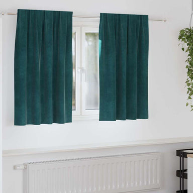 Verduisterende gordijnen 2 st Donkergroen 140 x 140 cm Fluweel