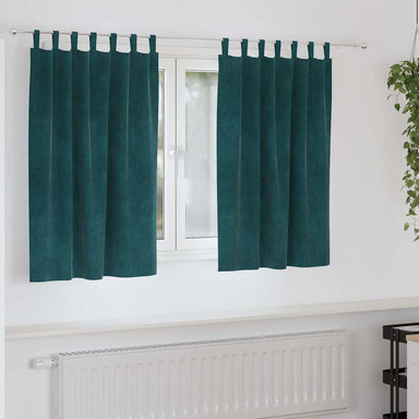 Verduisterende gordijnen 2 st Donkergroen 140 x 140 cm Fluweel