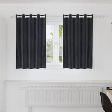 Verduisterende gordijnen 2 st Donkergrijs 140 x 140 cm Fluweel