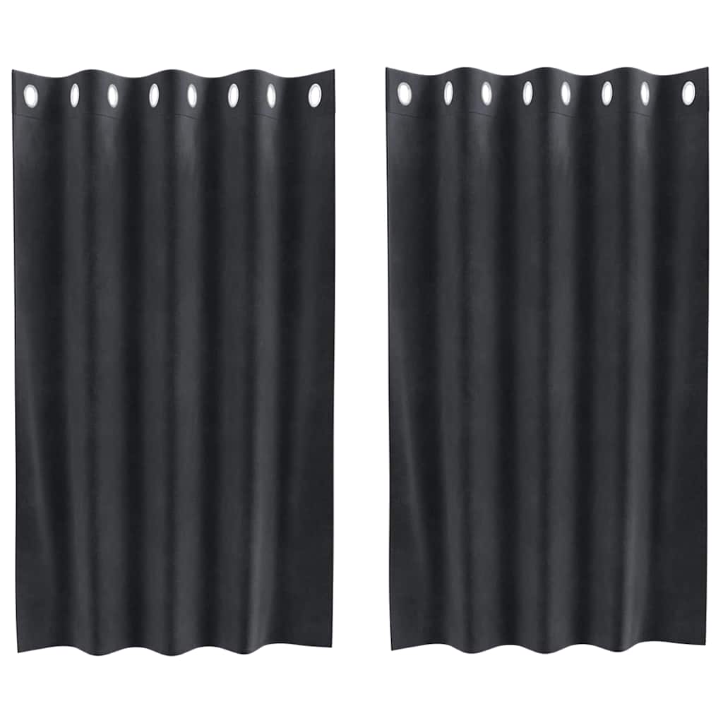 Verduisterende gordijnen 2 st Donkergrijs 140 x 140 cm Fluweel