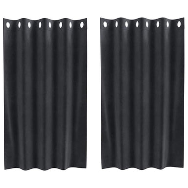 Verduisterende gordijnen 2 st Donkergrijs 140 x 140 cm Fluweel