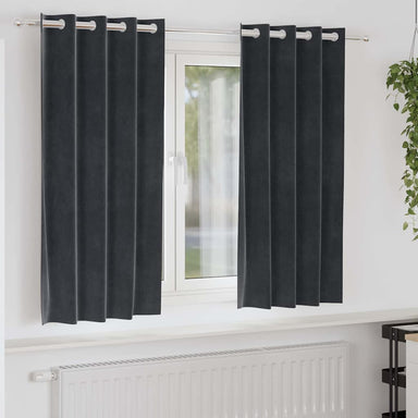 Verduisterende gordijnen 2 st Donkergrijs 140 x 175 cm Fluweel