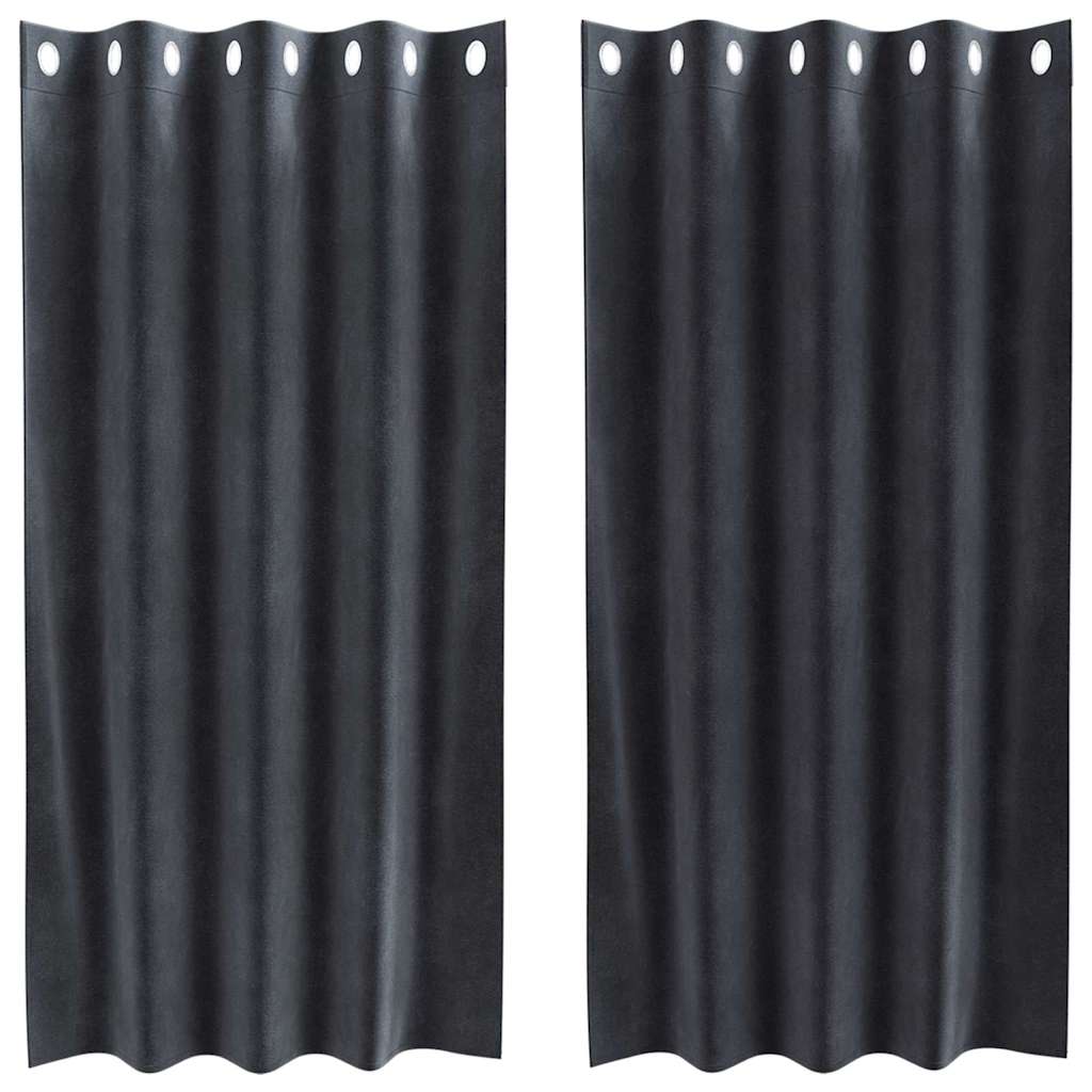 Verduisterende gordijnen 2 st Donkergrijs 140 x 175 cm Fluweel