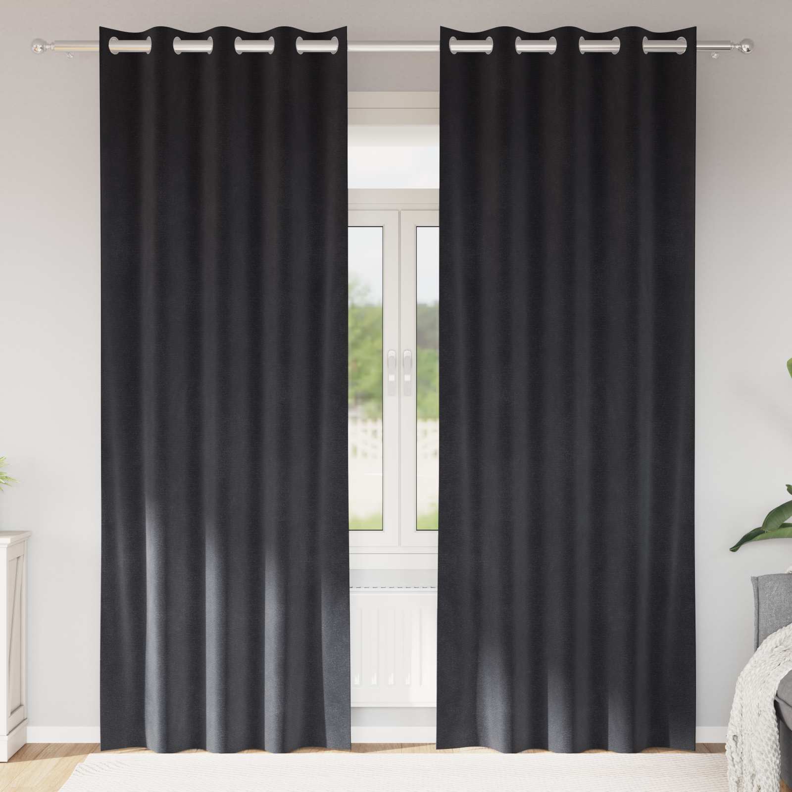 Verduisterende gordijnen 2 st Donkergrijs 140 x 245 cm Fluweel