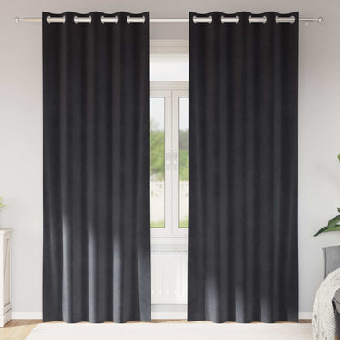 Verduisterende gordijnen 2 st Donkergrijs 140 x 245 cm Fluweel