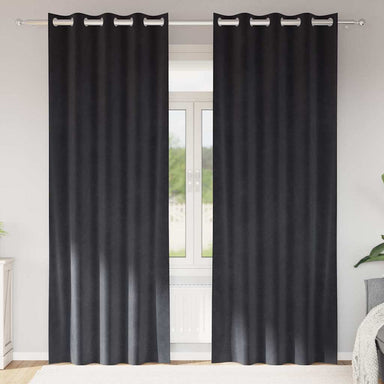 Verduisterende gordijnen 2 st Donkergrijs 140 x 260 cm Fluweel