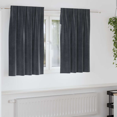 Verduisterende gordijnen 2 st Donkergrijs 140 x 140 cm Fluweel