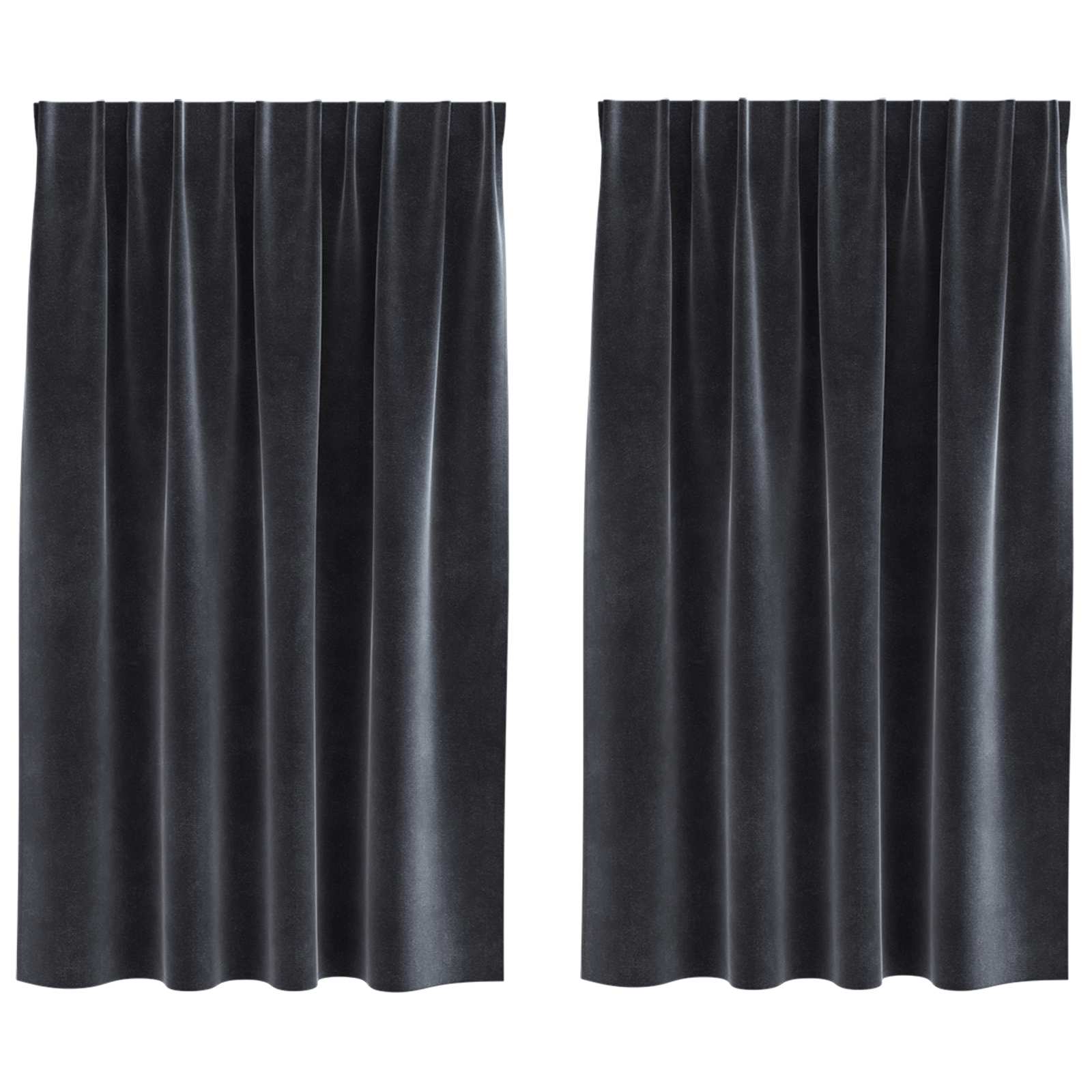 Verduisterende gordijnen 2 st Donkergrijs 140 x 140 cm Fluweel