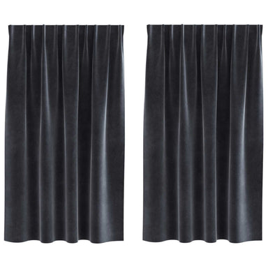 Verduisterende gordijnen 2 st Donkergrijs 140 x 140 cm Fluweel